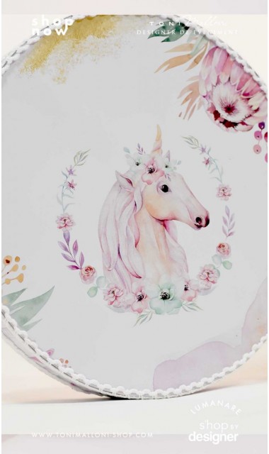 Trusou de botez cu unicorni si flori exotice si iarba pampass Unicorni si primavara 2